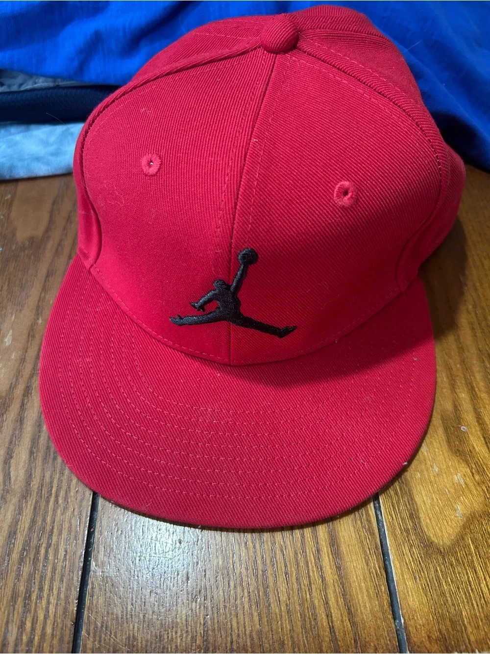Jordan Red Snapback Hat with Black Jumpman